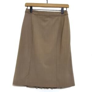 Forth & Towne | Allegory | Stretch Wool Blend A-line Skirt with Pleating